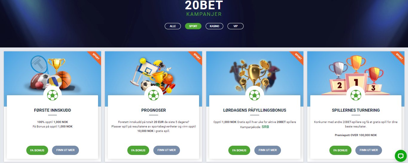 20Bet Bookmaker Sports Bonuses NO