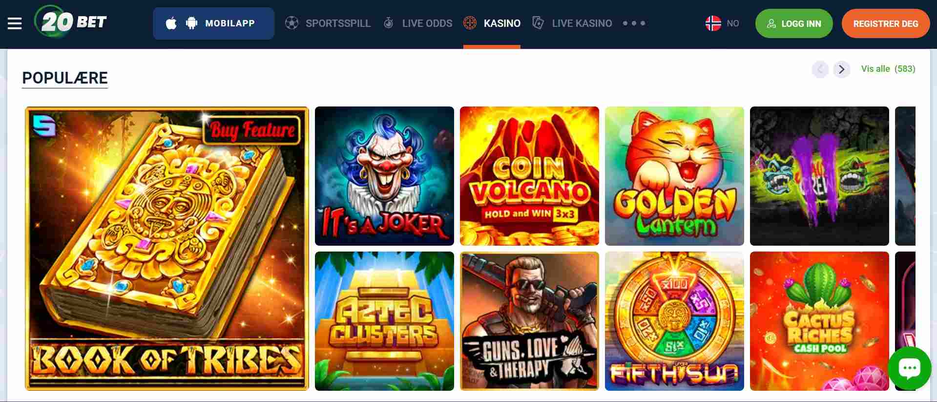 20Bet Casino Games NO