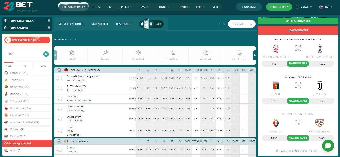 22Bet Sport Betting