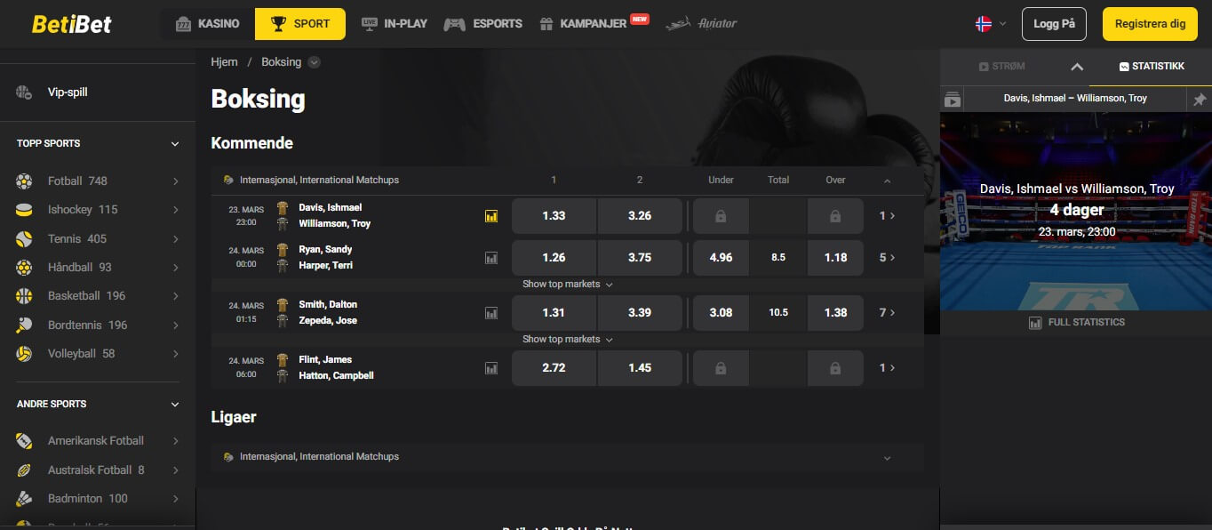 BetiBet Sport Betting Boxing, bookiesnorge.tv