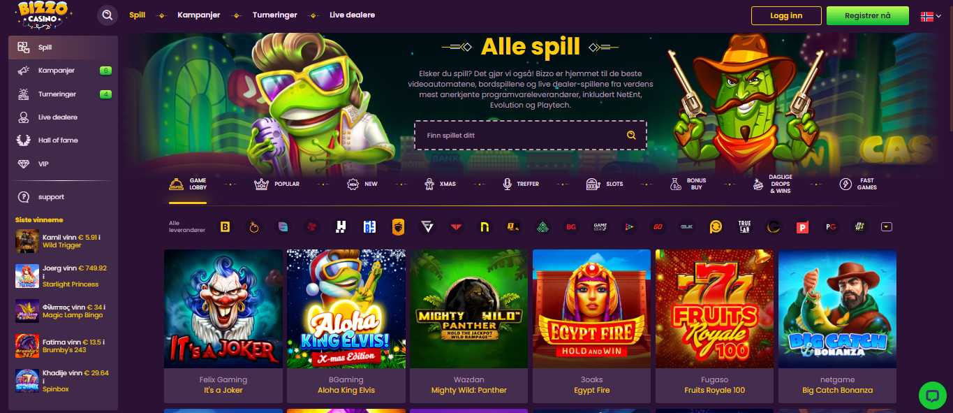 Bizzo Casino Games NO