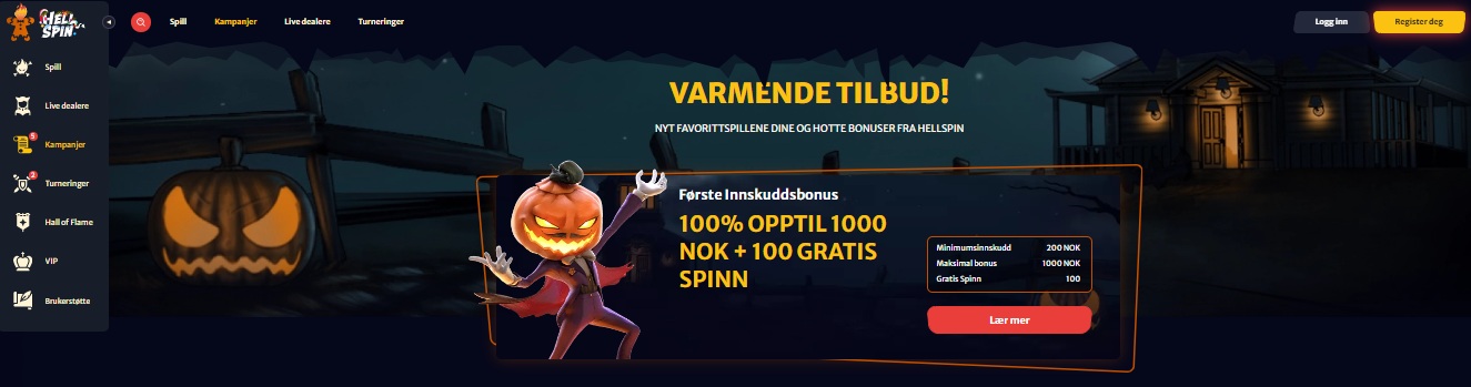 HellSpin Casino Welcome Bonus NO