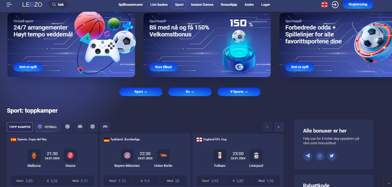 Legzo Sport Betting, bookiesnorge.tv