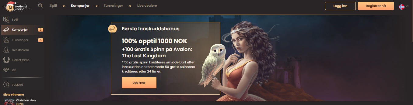 National casino Welcome Bonus NO