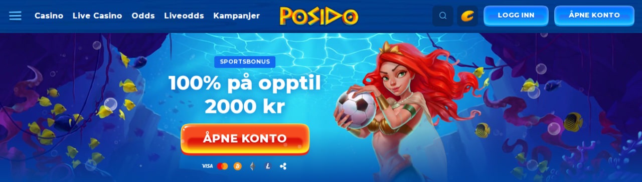 Posido bookmaker Velkomstbonus