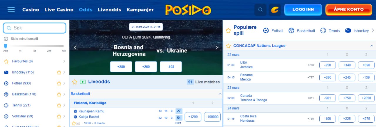 Sportsbetting hos Posido