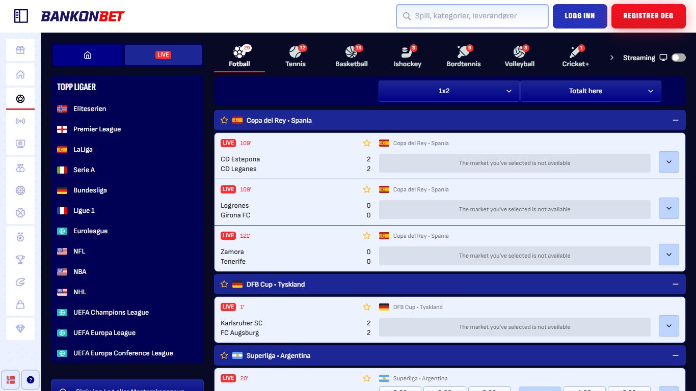 Bankonbet live Sport Betting Norway, bookiesnorge.tv