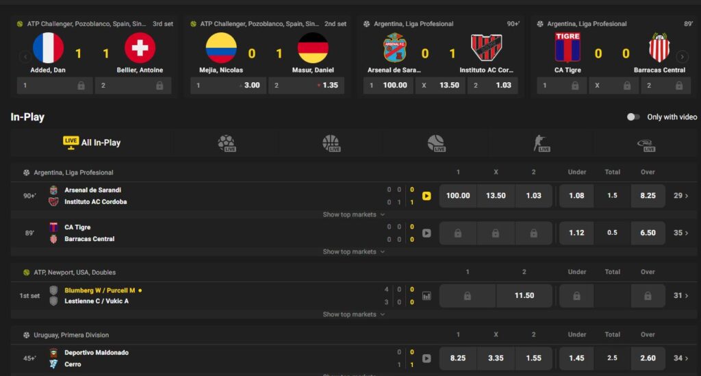 BetiBet Anmeldelse live betting