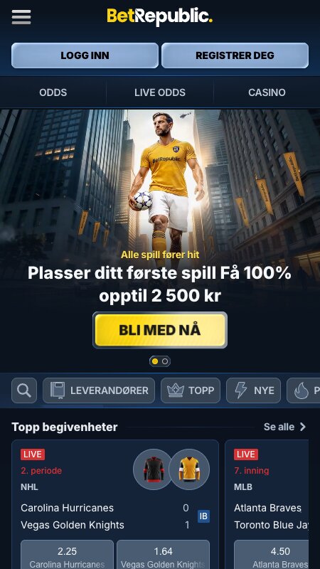BetRepublic bookmaker hjemmeside