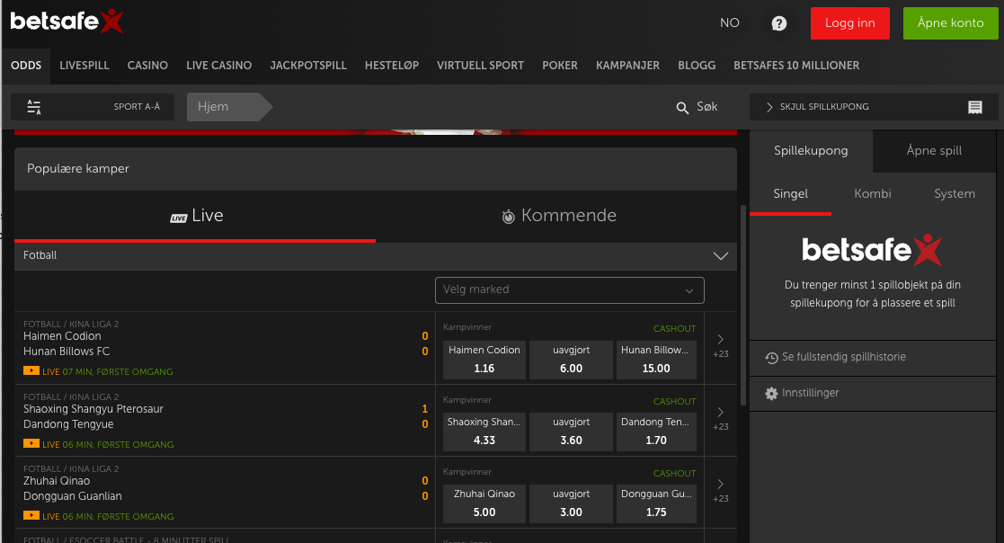 Betsafe, bookiesnorge.tv