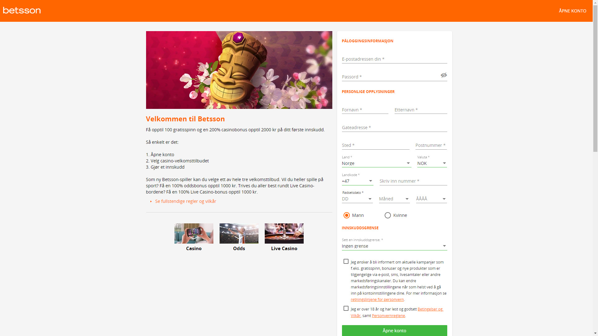 Betsson, bookiesnorge.tv