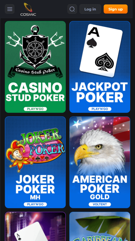 Populære typer online poker