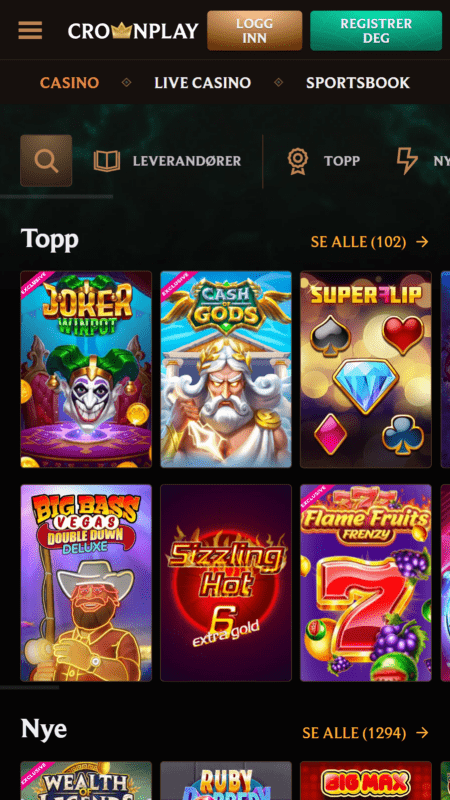 CrownPlay casino games