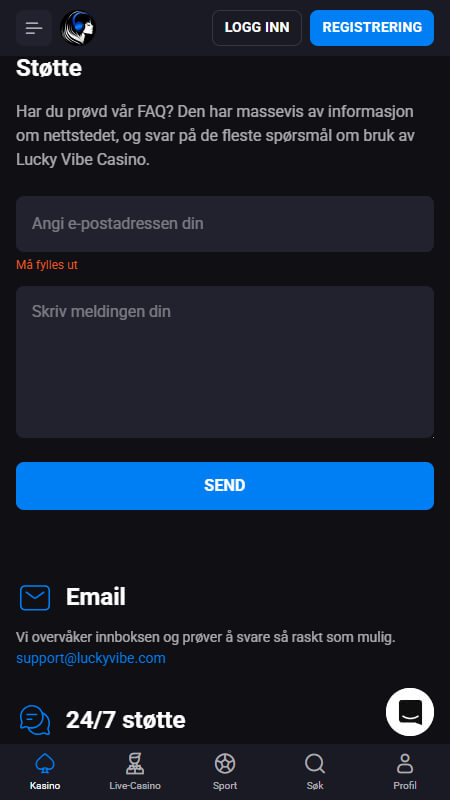 Lucky Vibe support Norway players