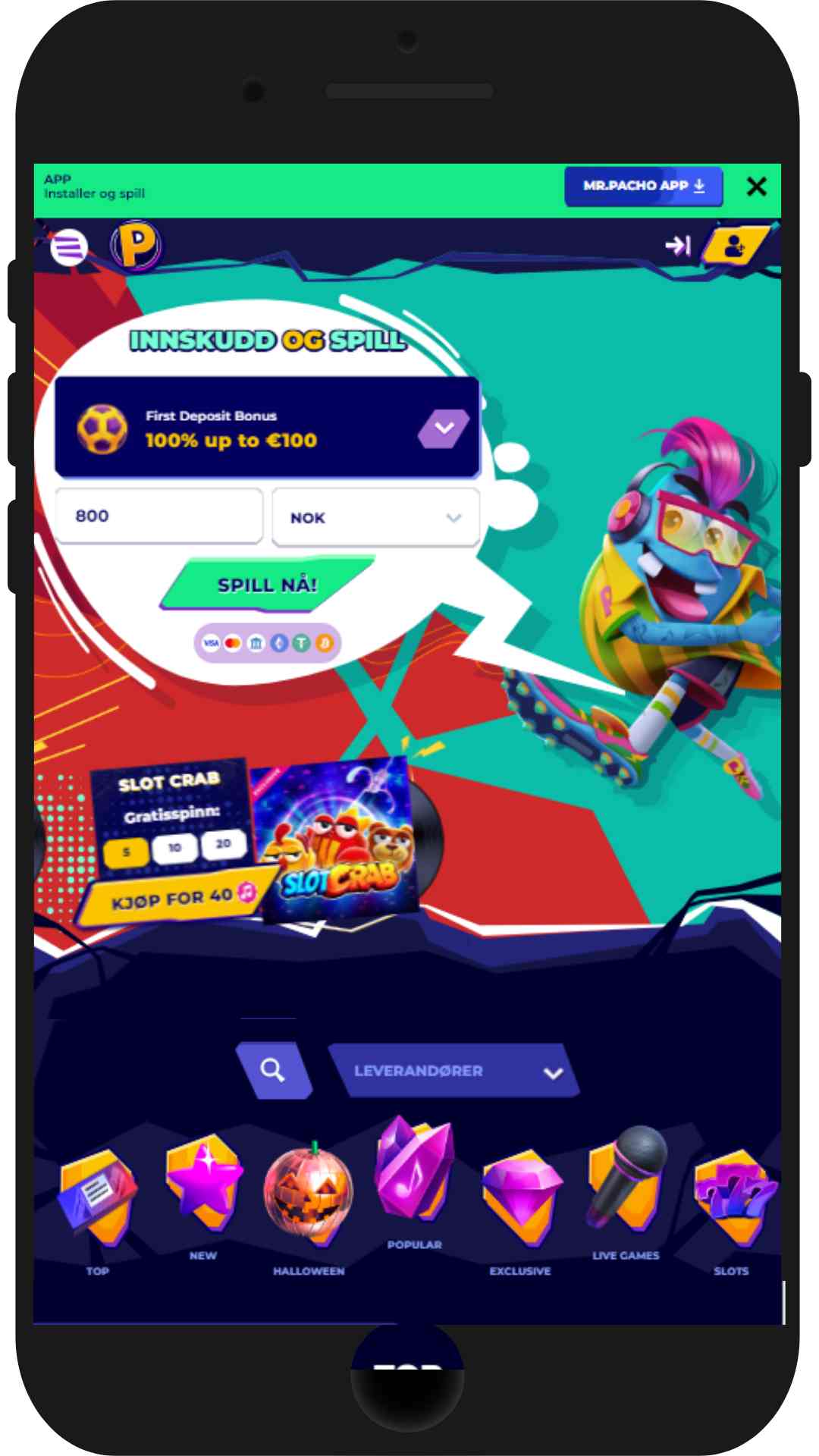 MrPacho Mobile App, bookiesnorge.tv