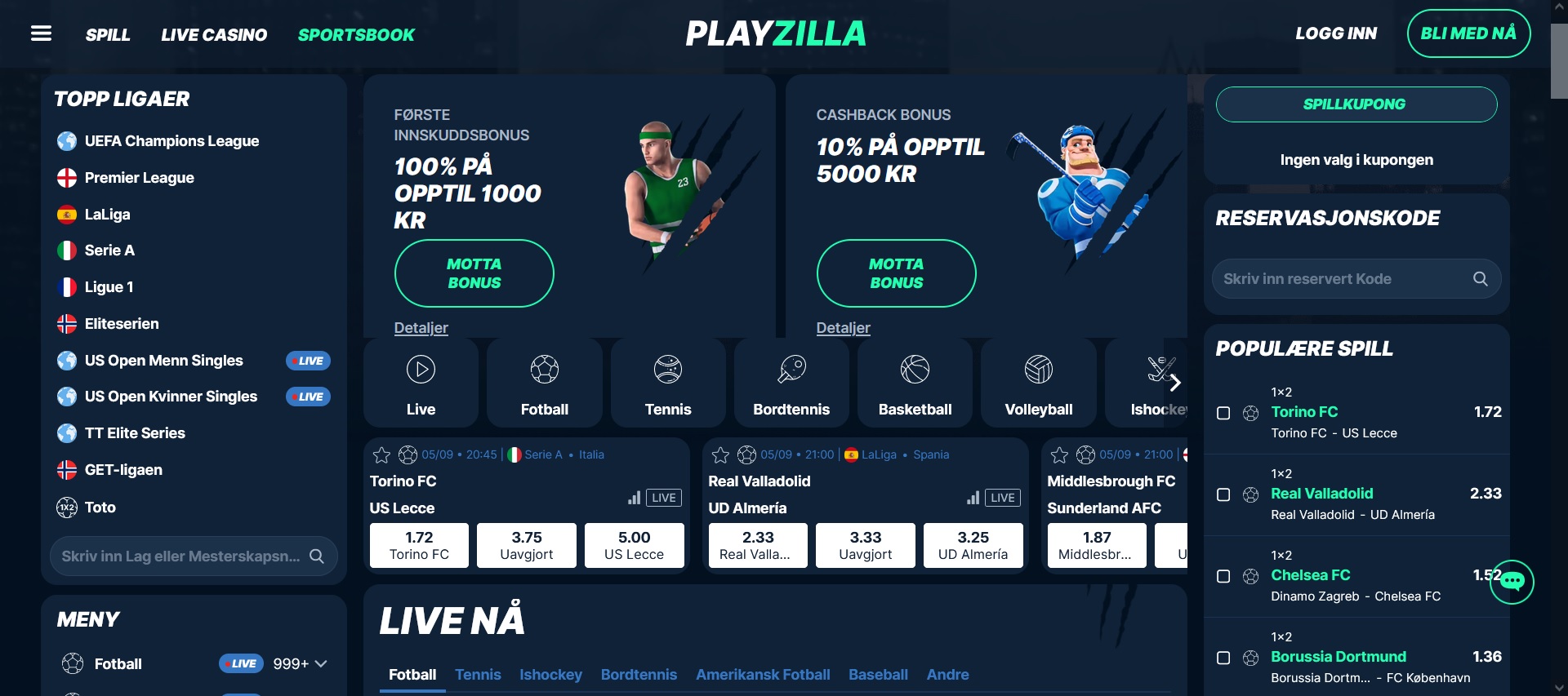 Playzilla, bookiesnorge.tv