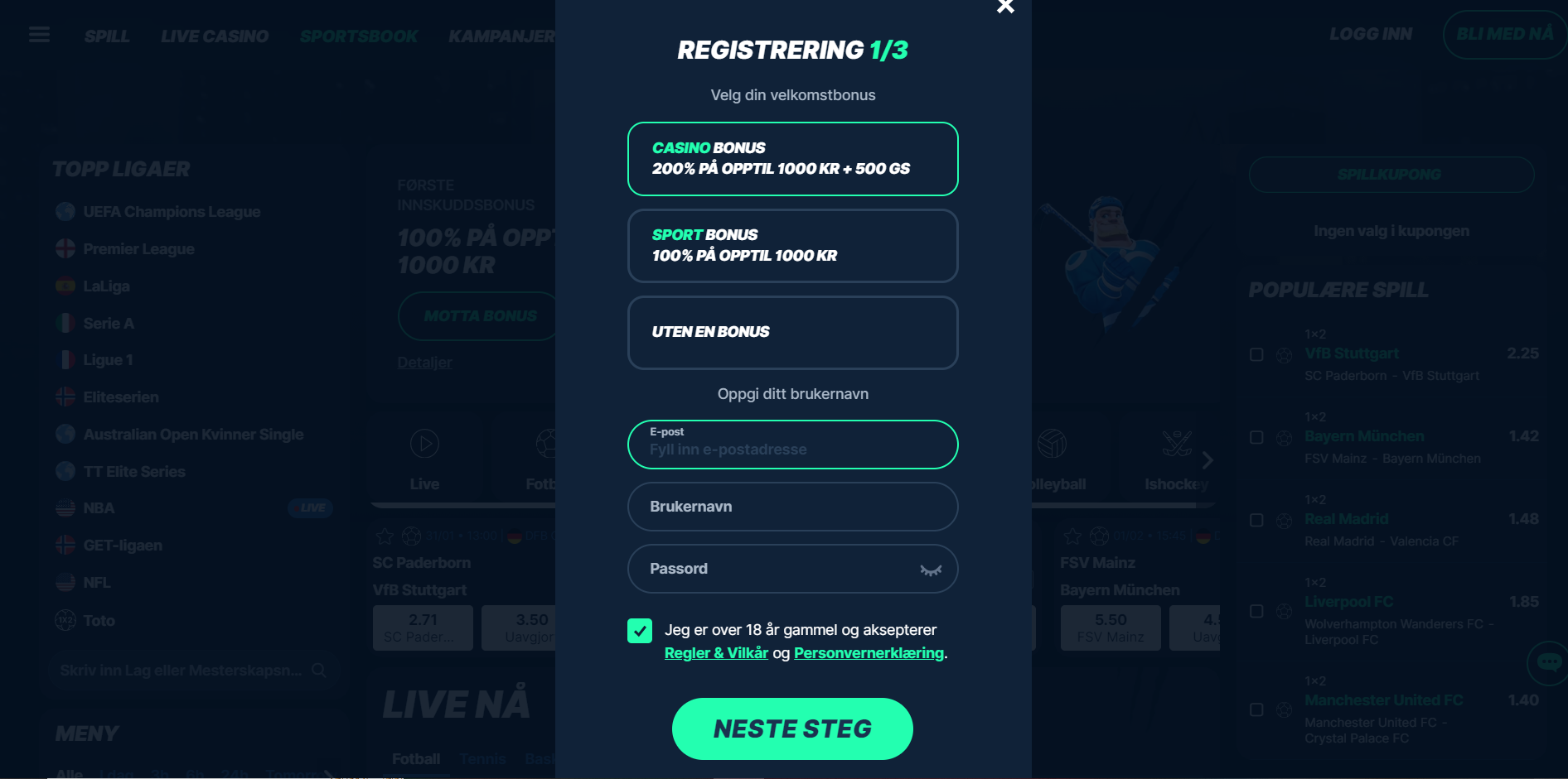 registrere deg for Playzilla