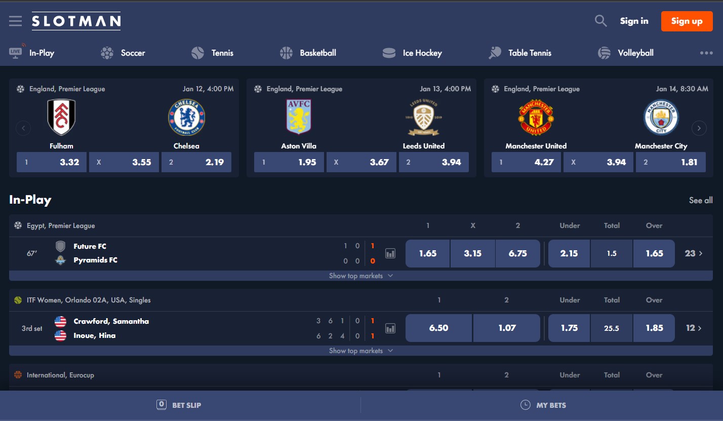 Sports Betting hos Slotman