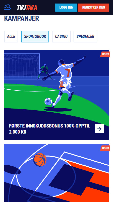 TikiTaka bookmaker bonuses for sport