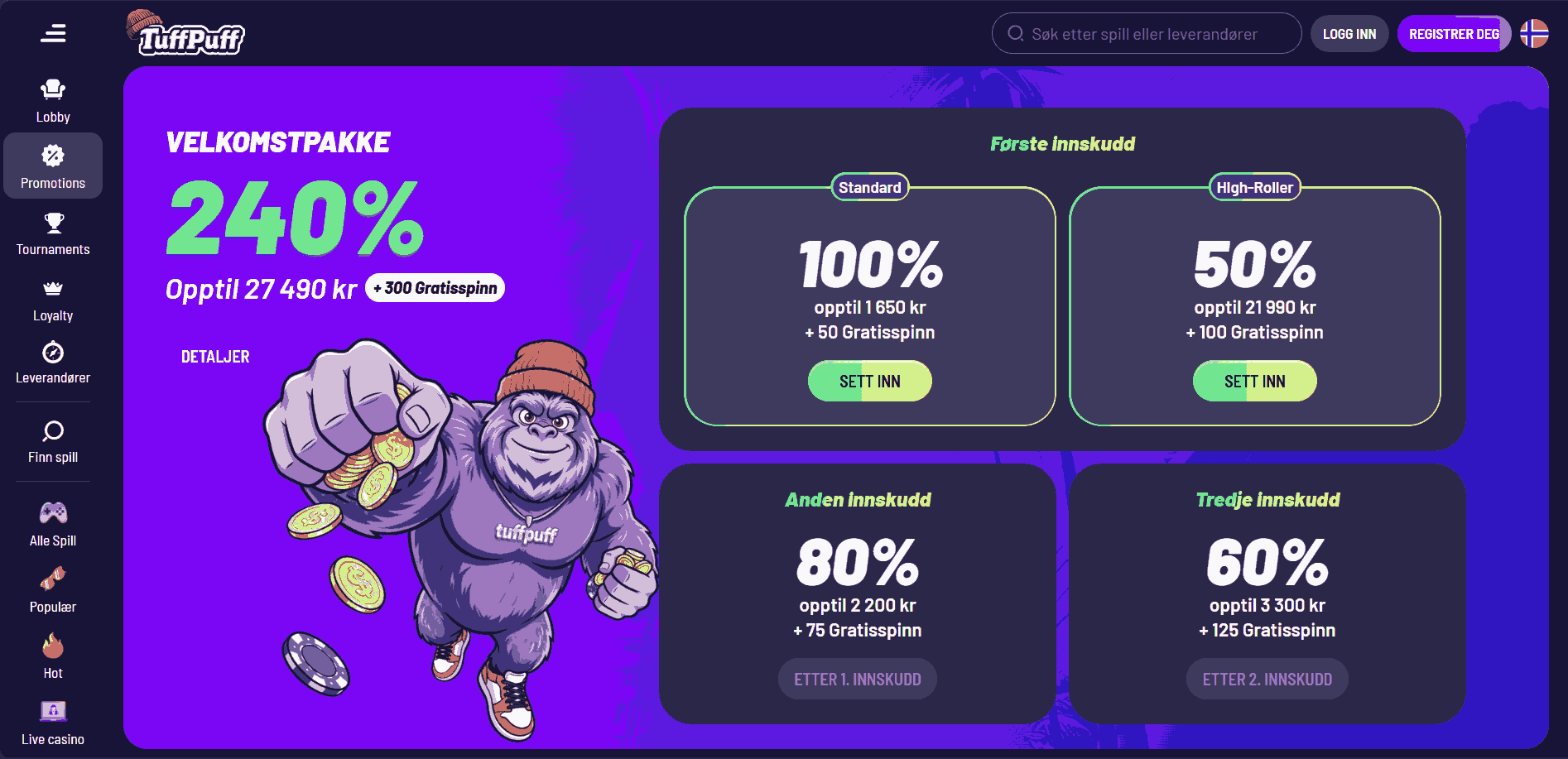 TuffPuff Casino bonus