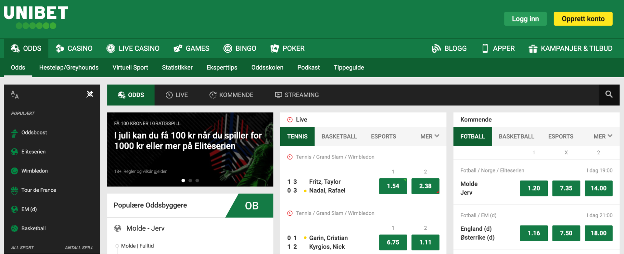 Unibet, bookiesnorge.tv