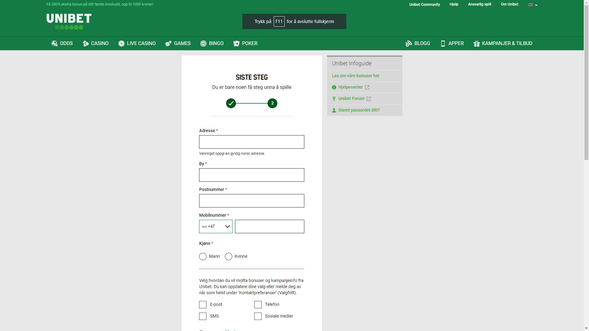 Unibet, bookiesnorge.tv