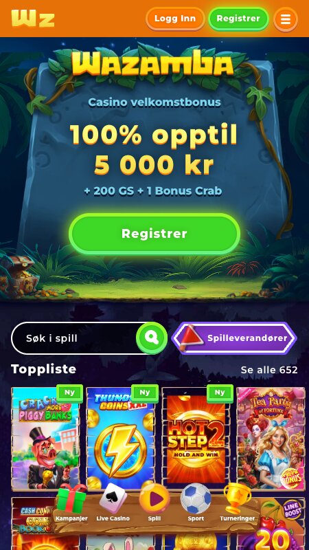 Wazamba bookmaker hjemmeside