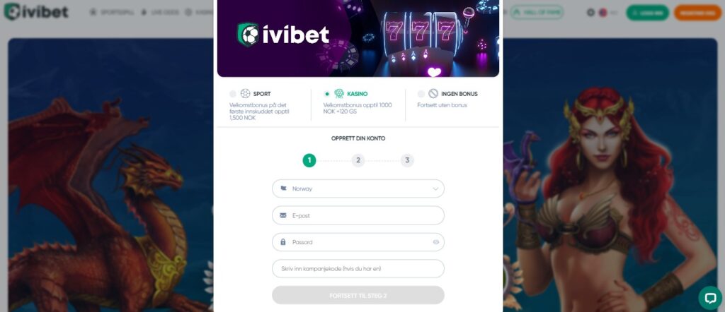 IviBet Casino Registration NO