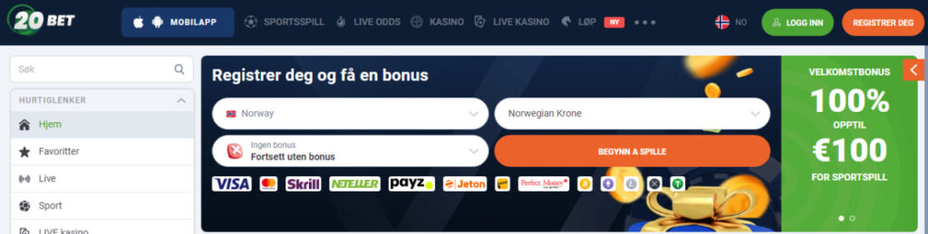 20Bet Norge