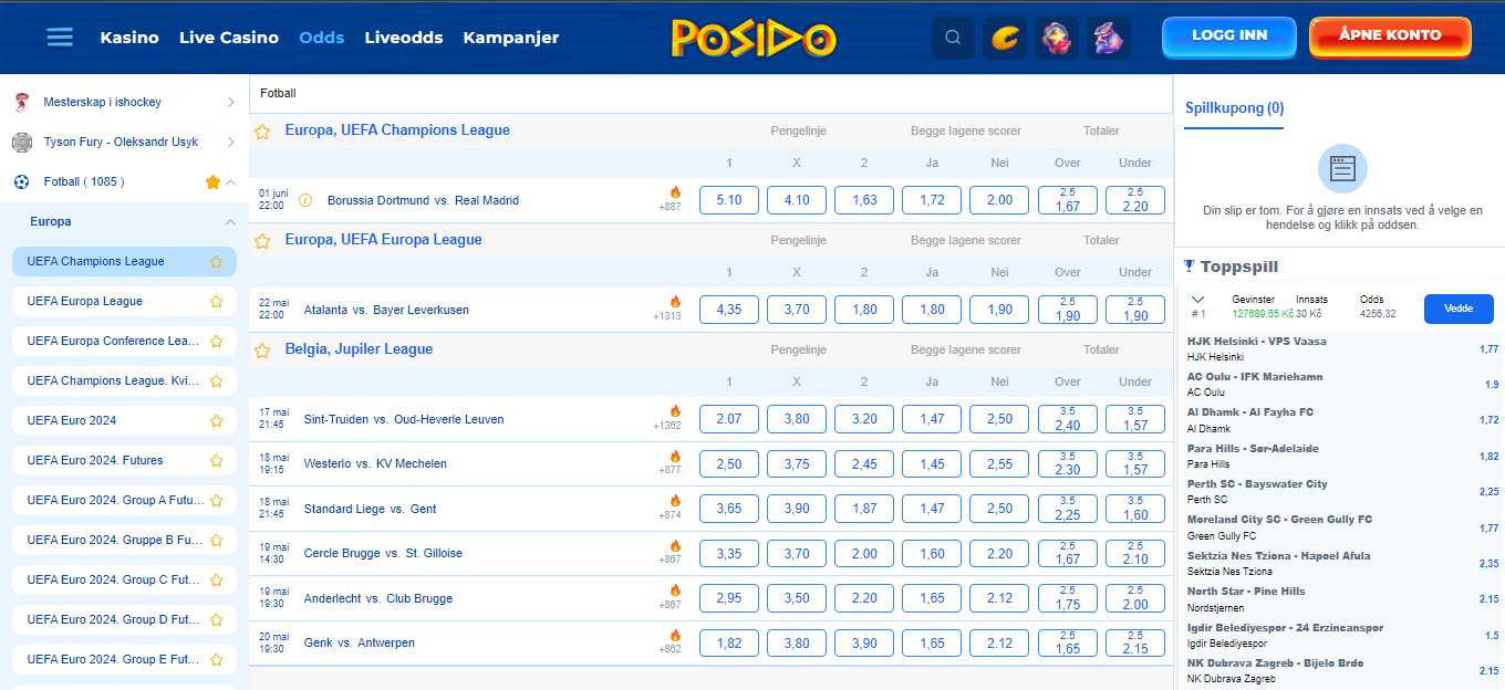 Posido Football Betting, bookiesnorge.tv
