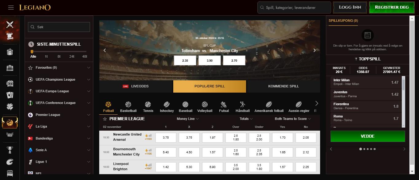 Legiano Bookmaker Sport betting, bookiesnorge.tv