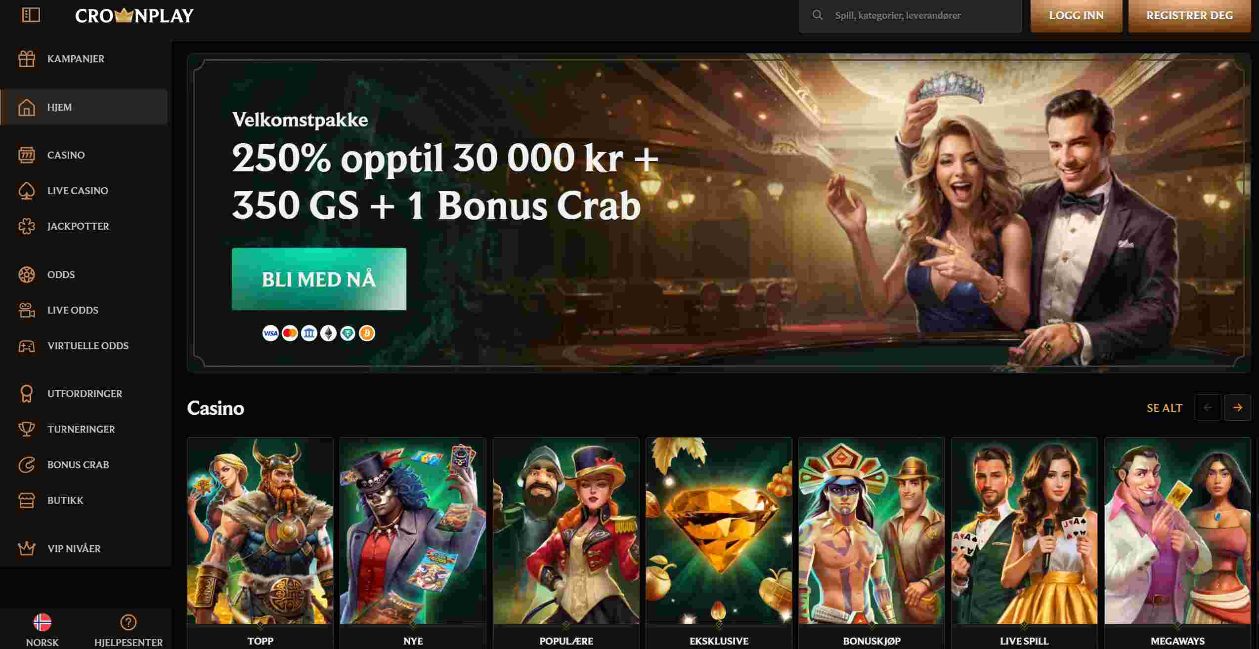 crownplay bookiesnorge