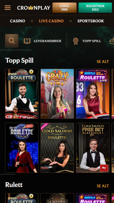 CrownPlay live casino games