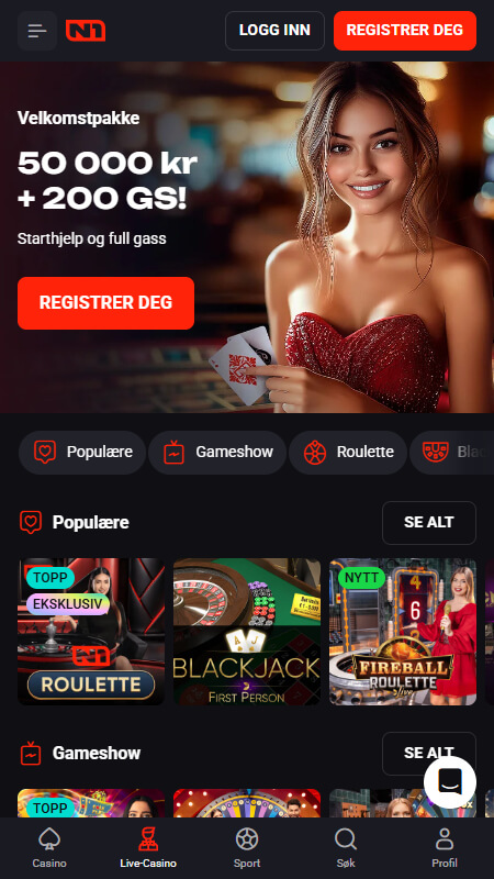 N1Bet live casino games