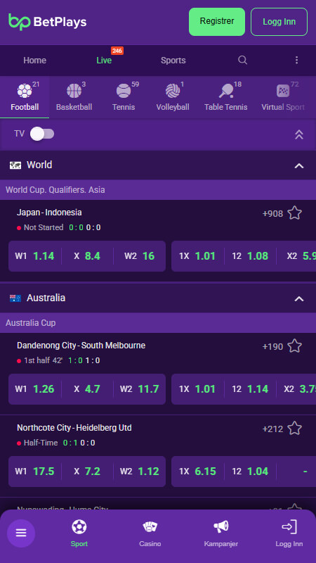 BetPlays live betting