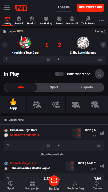 N1Bet live betting