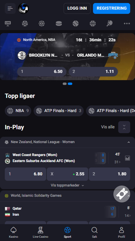 Lucky Vibe sport betting page