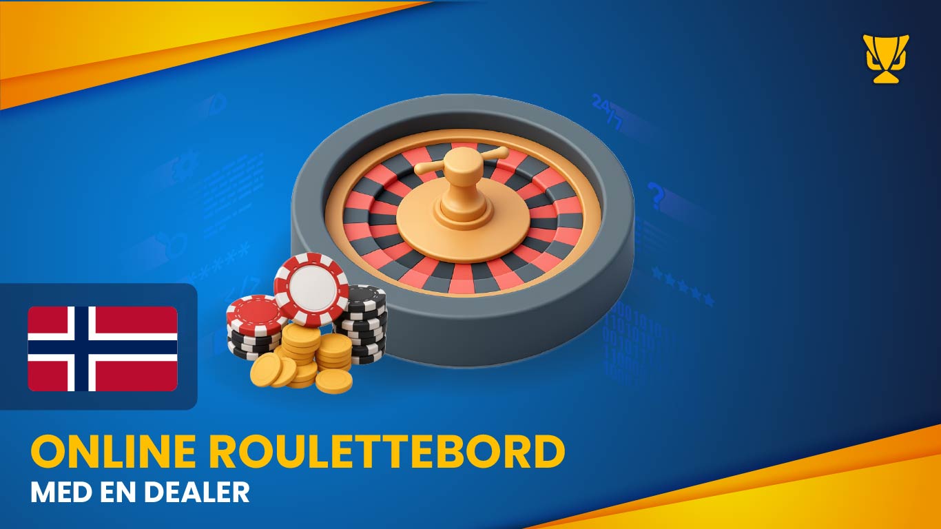Online roulettebord med en dealer