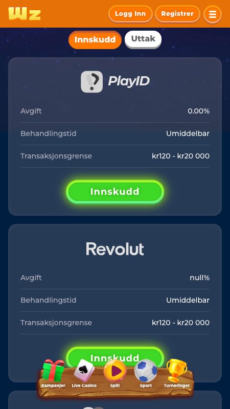 Wazamba betalingsmetoder