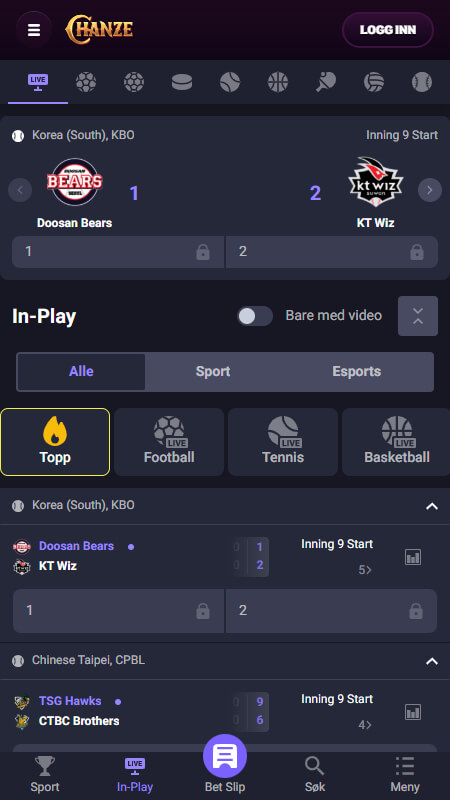 Live betting hos Chanze