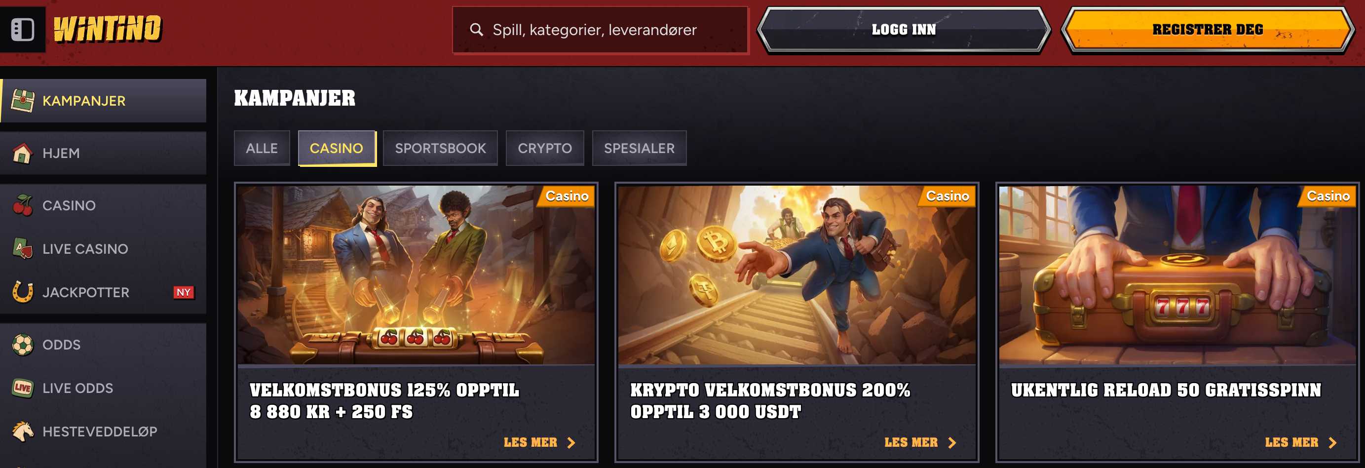 Wintino casino promotions